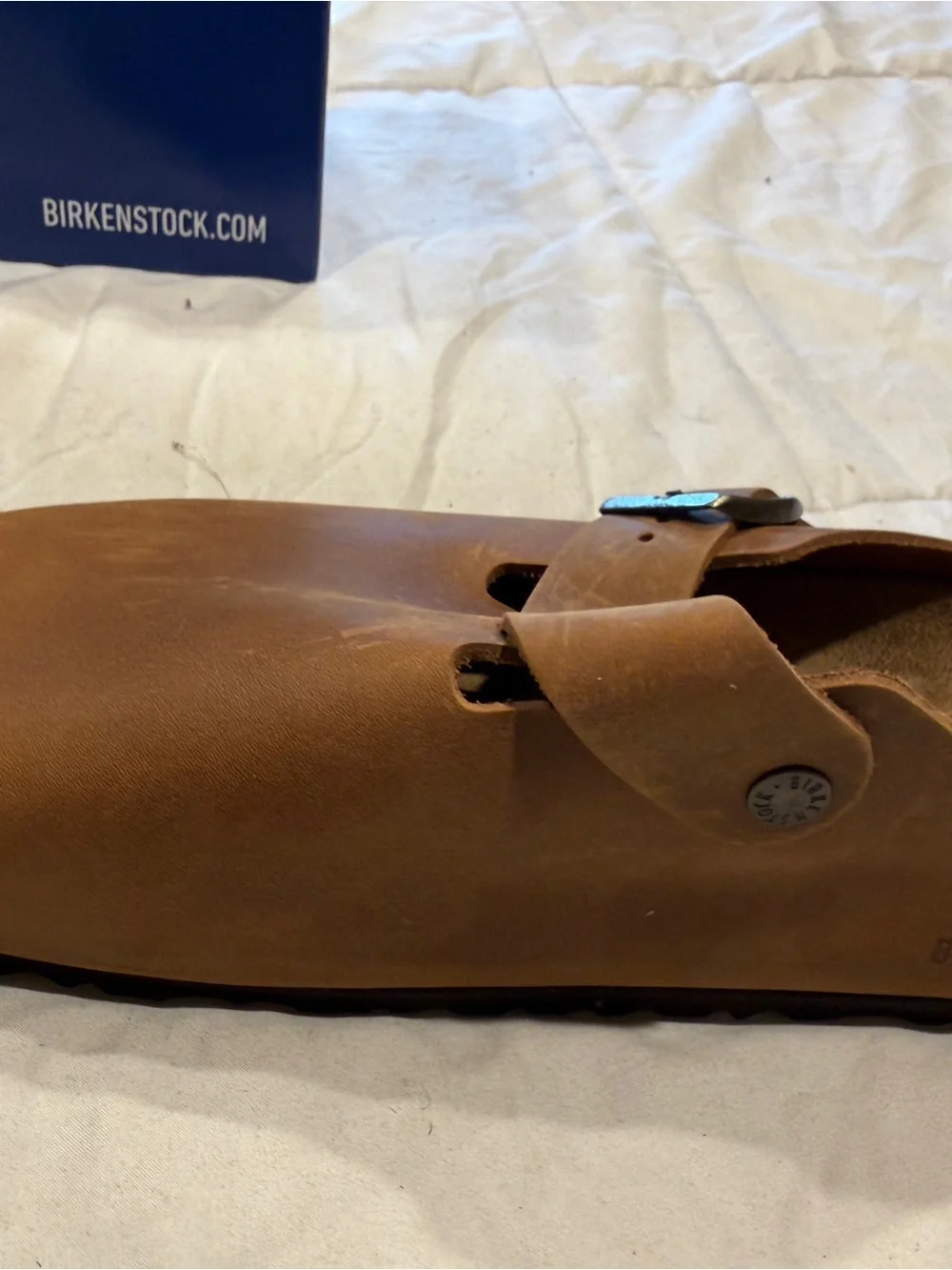 Birkenstock Congnac Leather Slip-On Clog with Buckle (48)